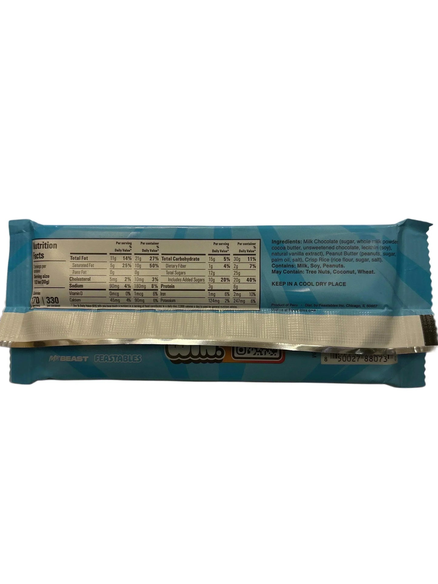 Feastables Mr. Beast Peanut Butter Crunch Chocolate Bar 2.1OZ - Canadian Edition