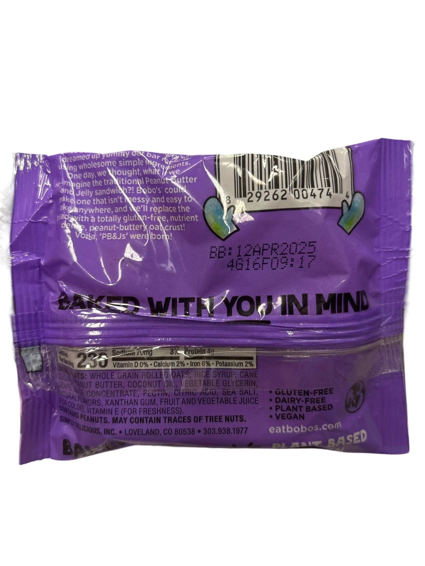 Bobo's PB&JS Grape 60G