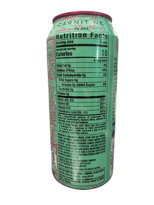 Monster Energy Zero Sugar Ultra Vice Guava 16OZ - Canadian Edition