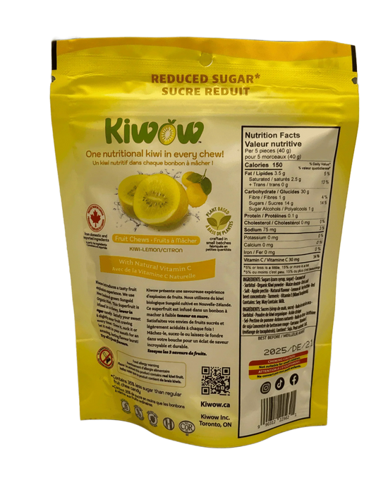 KIWOW Kiwi Lemon Candy Bag 100G - Canadian Edition