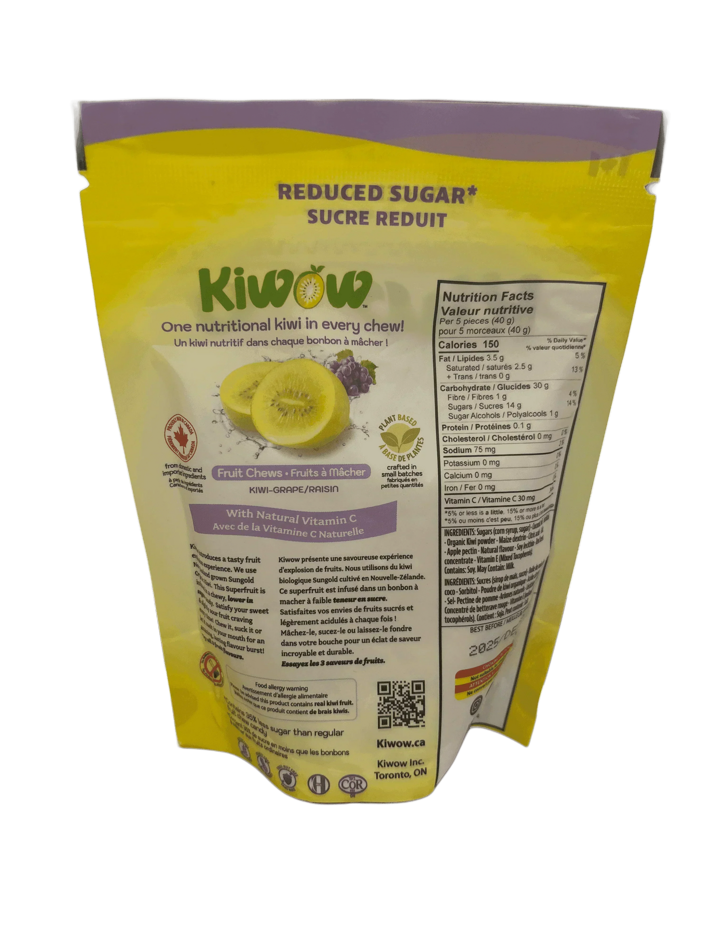 KIWOW Kiwi Grape Candy Bag 100G - Canadian Edition