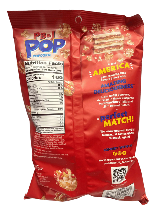 Pop Popcorn PB&J Smucker's & JIF Strawberry 5.25OZ
