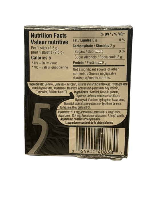 5 Gum Spearmint 15 Sticks - Canadian Edition