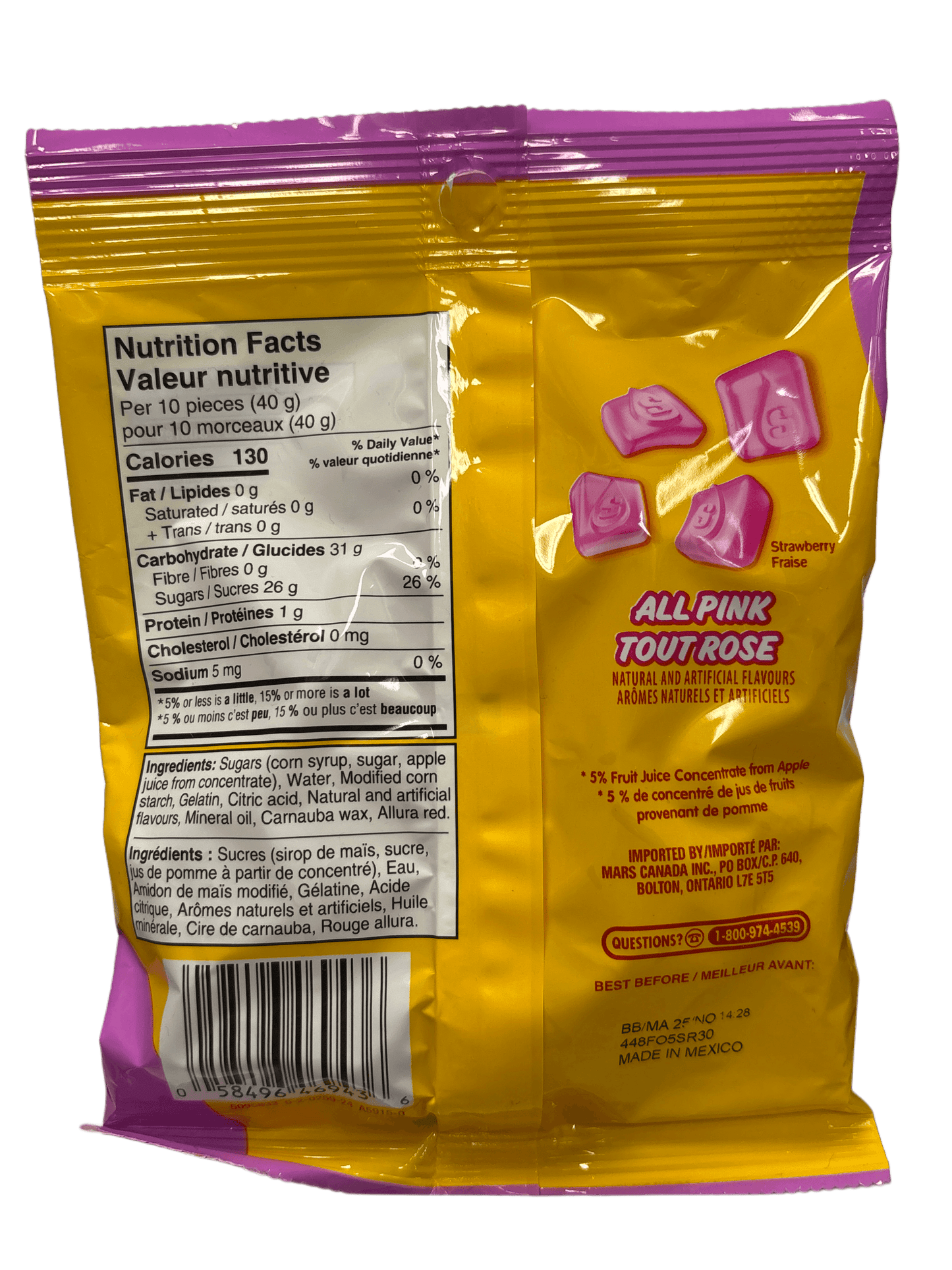 Starburst Gummies All Pink Candy Bag 142G