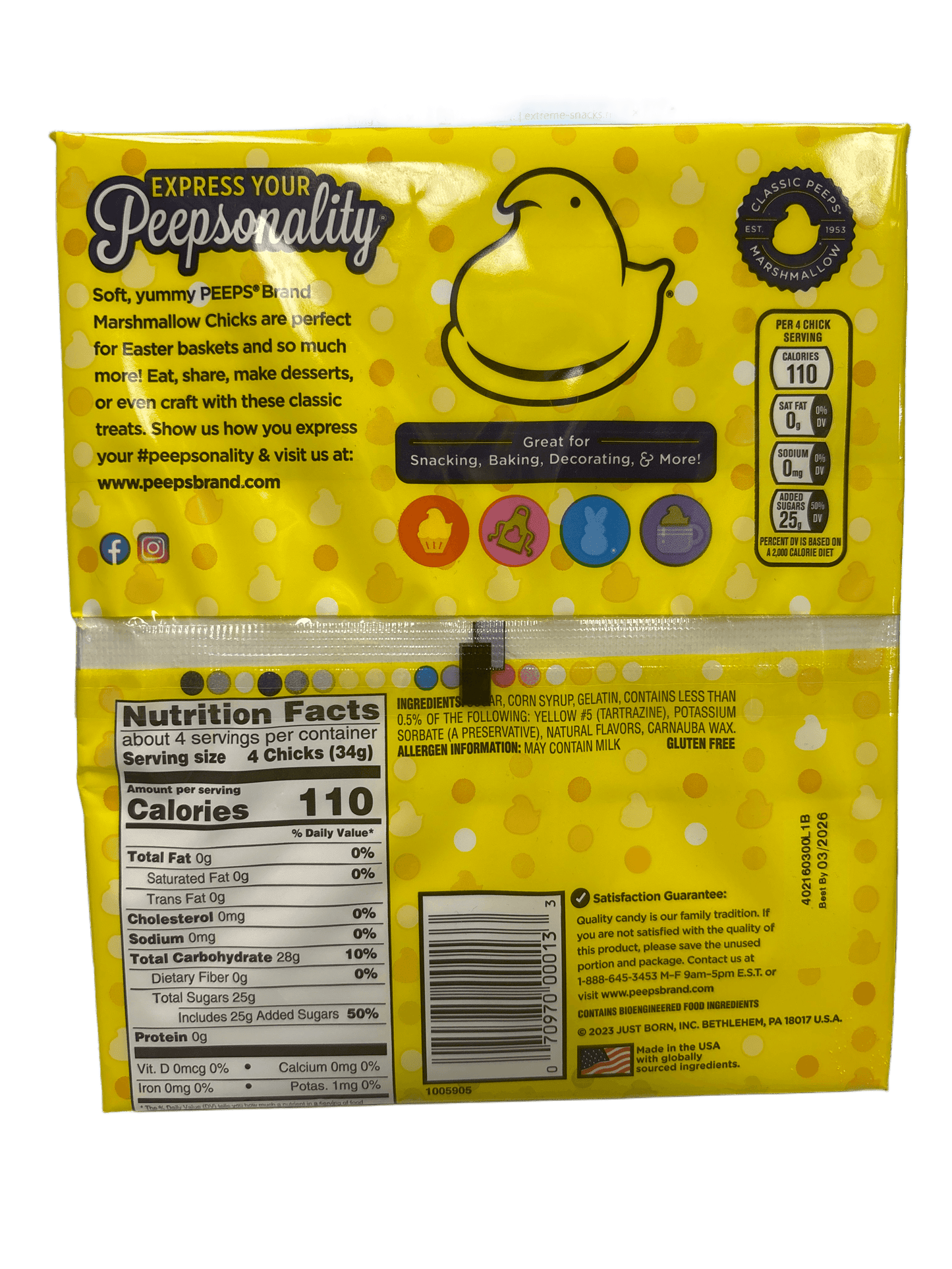 Peeps Marshmallow Original Easter Pack 15 Chicks 4.5OZ
