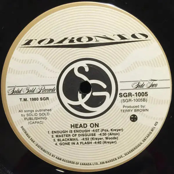 Toronto – Head On - 1981 Original