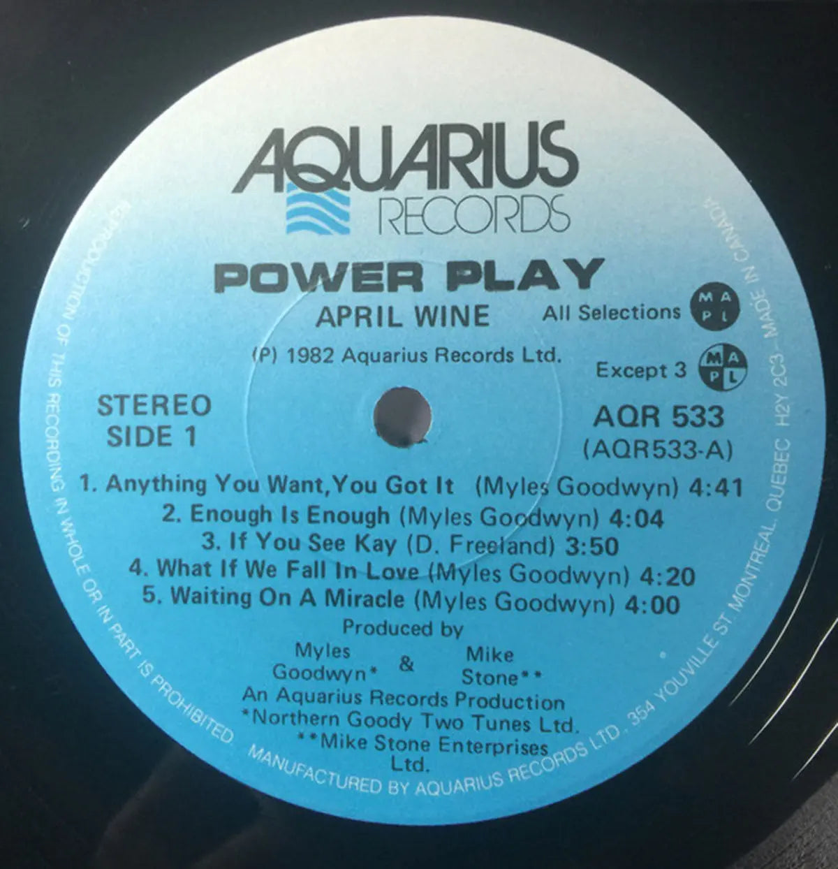 April Wine – Power Play - 1982 Original