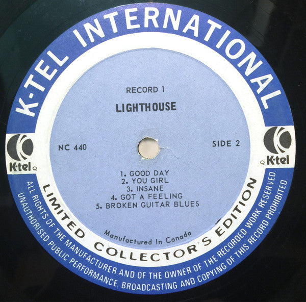 Lighthouse (2) – K-tel Presents Lighthouse; 20 Great Hits - 1975 Original