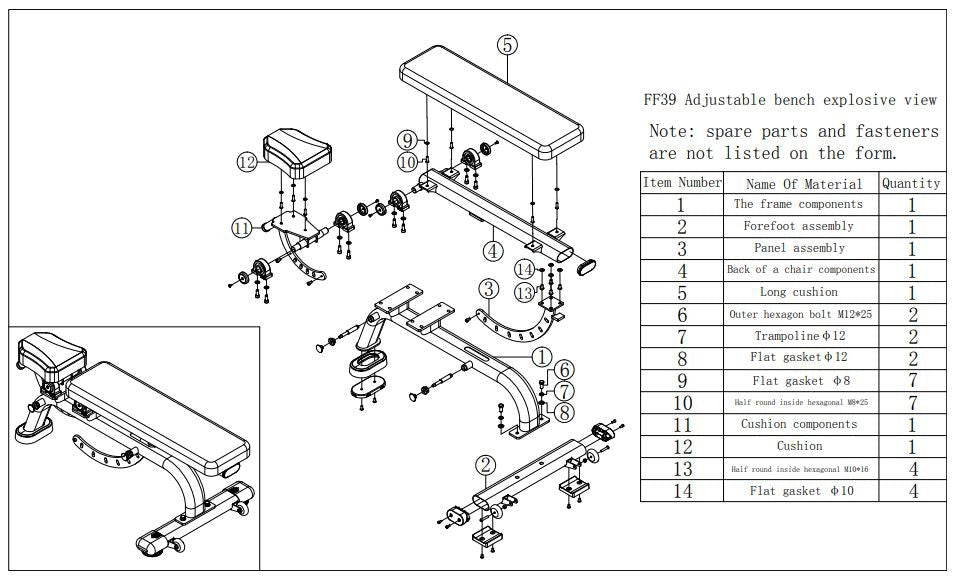 Adjustable Commercial Incline Workout Bench (HX - FF39) - Jack Righteous