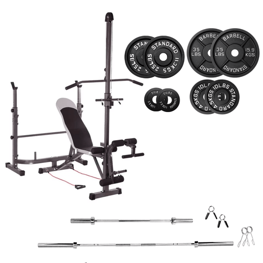Adjustable Workout Bench with Weight Sets - Jack Righteous