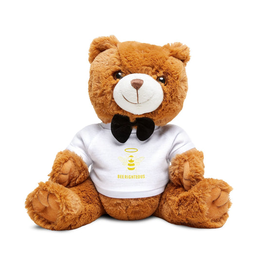 Adorable Teddy Bear with Customizable T-Shirt, Cuddly Gift for Birthdays, Baby Showers, Holidays, Plush Toy, Personalized Keepsake - Jack Righteous