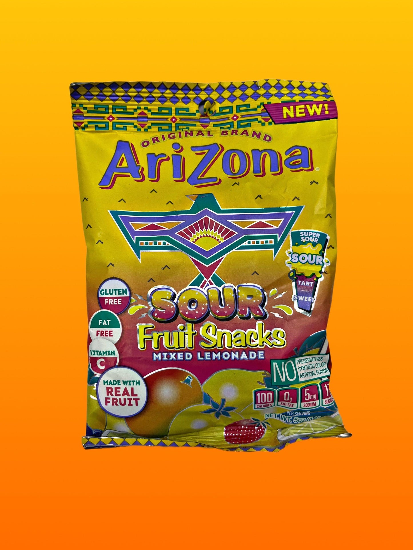 Arizona Sour Fruit Snacks Mixed Lemonade 5OZ - U.S Edition