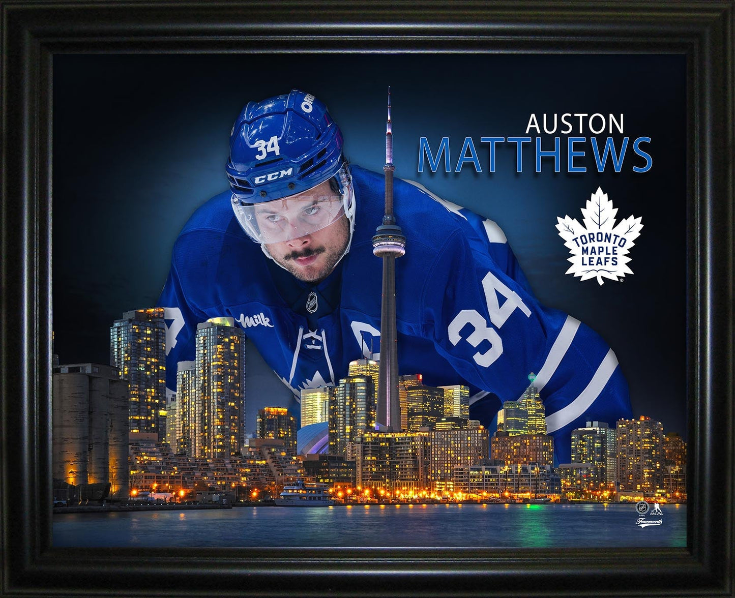 Auston Matthews 16x20 Framed Skyline Print Toronto Maple Leafs - Jack Righteous