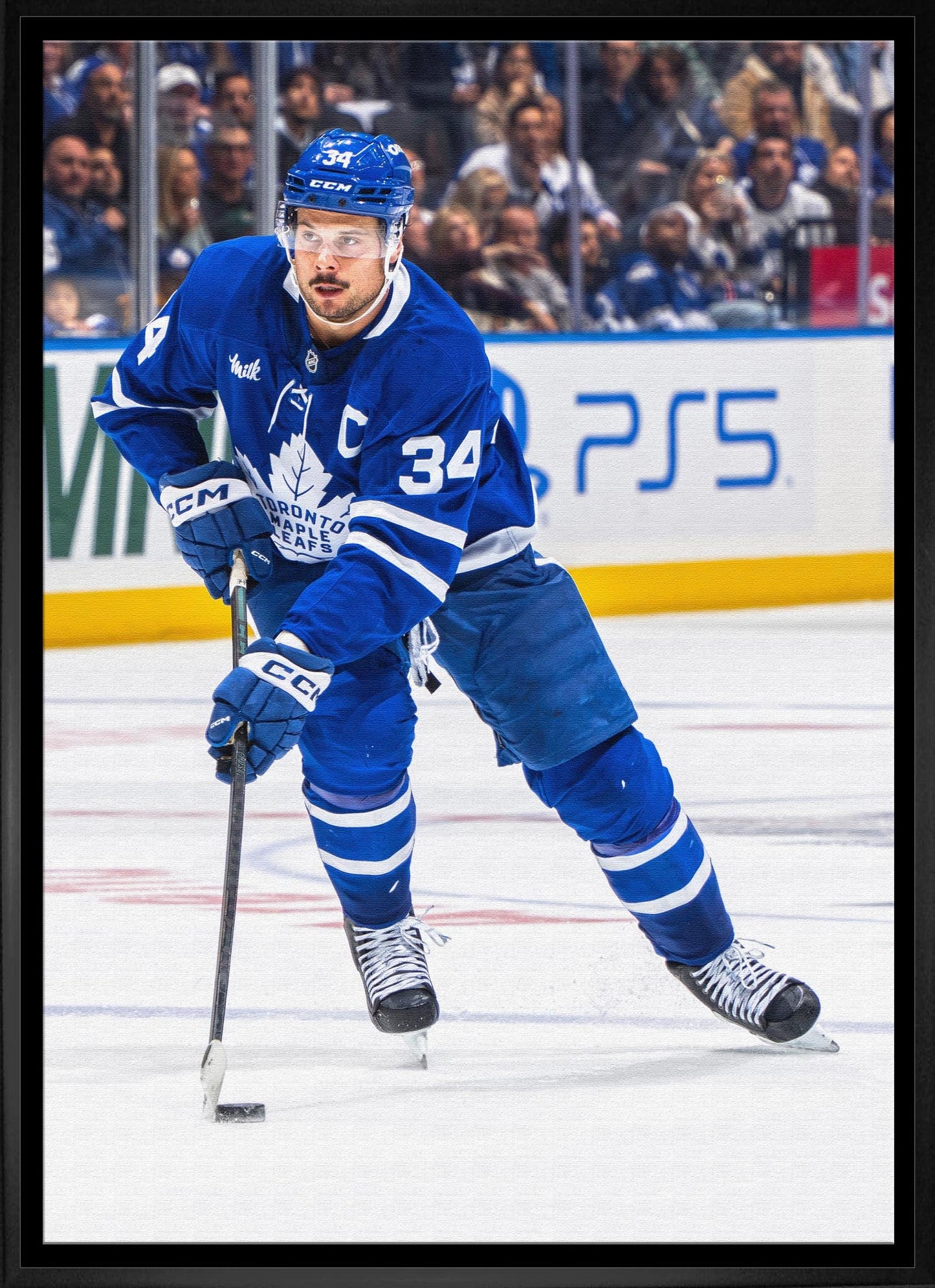 Auston Matthews 20x29 Unsigned Framed Canvas Maple Leafs Action - V - Jack Righteous
