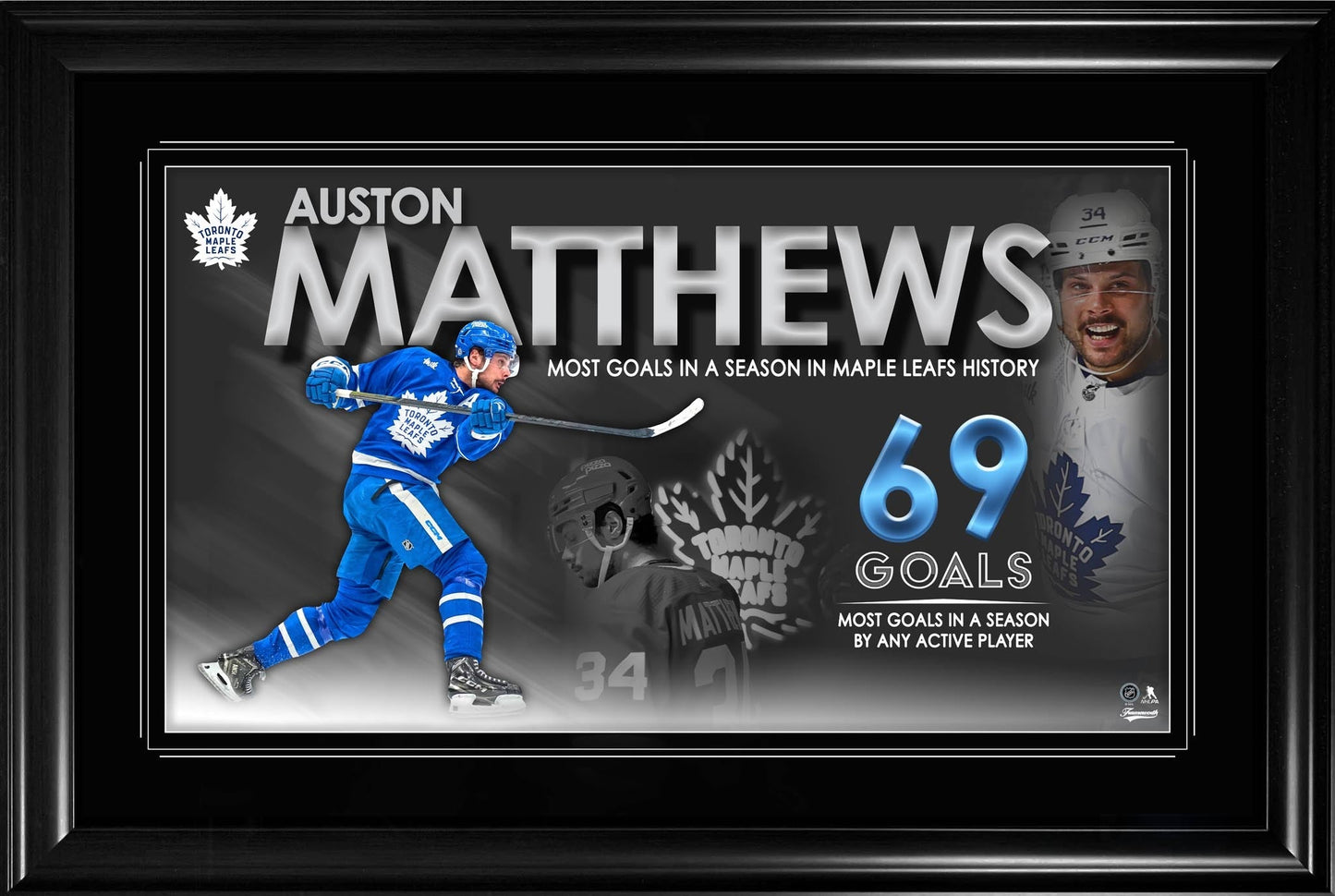 Auston Matthews 69 Goal Collage Framed Toronto Maple Leafs - Jack Righteous