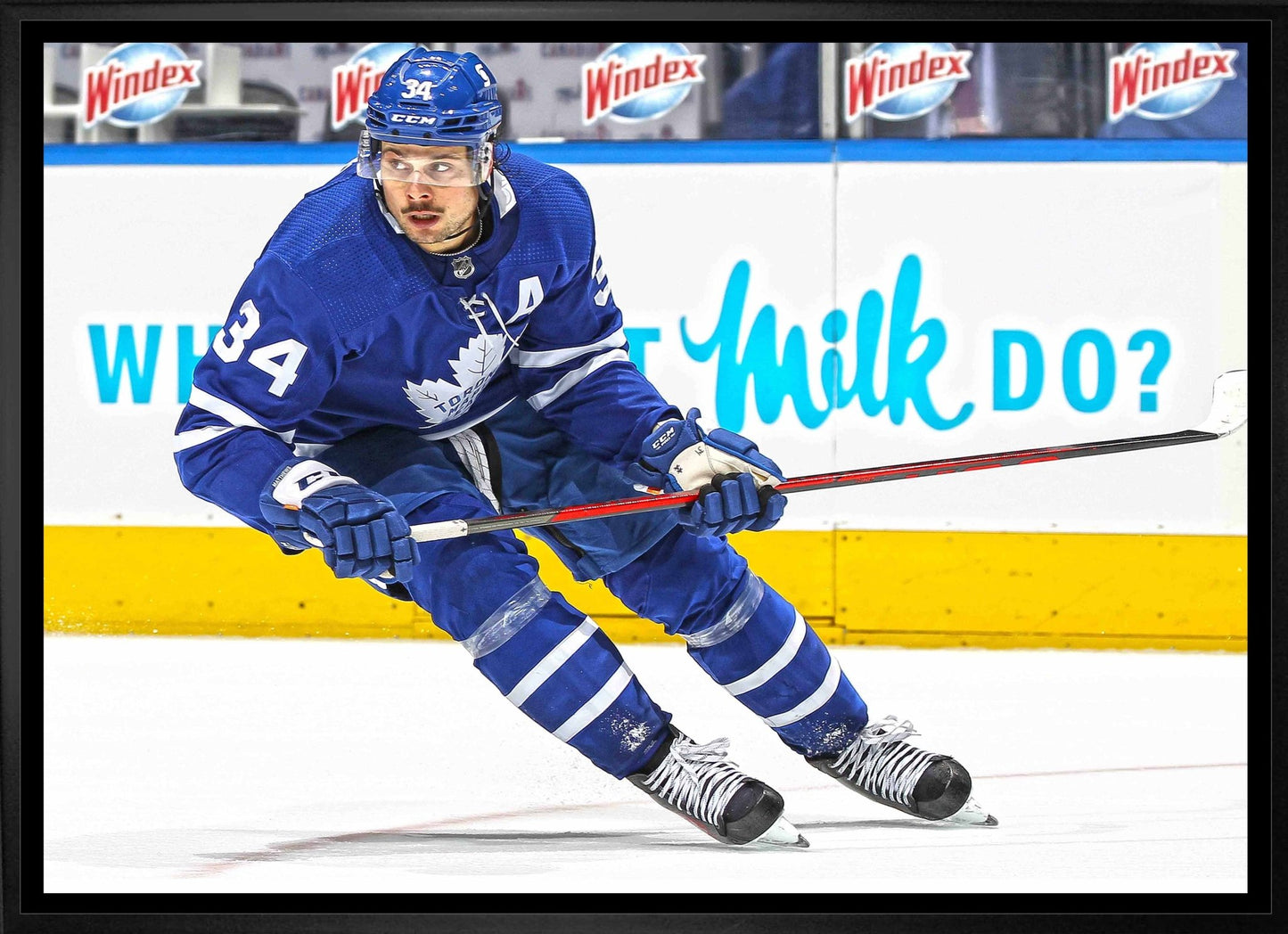 Auston Matthews Toronto Maple Leafs Framed 20x29 Skating Canvas - Jack Righteous