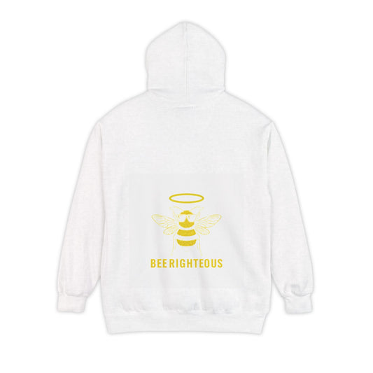 Bee Righteous Hoodie | Inspirational Unisex Garment-Dyed Hoodie, Eco-friendly Spiritual Wear - Jack Righteous