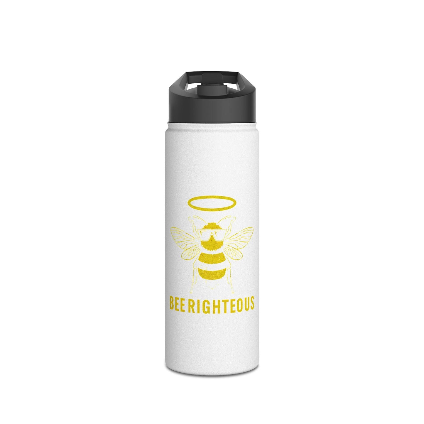 Bee Righteous Stainless Steel Water Bottle - Motivational Gift, Eco - Friendly Drinkware, Hiking Gear, Gym Bottle, Bee Lover Gift - Jack Righteous