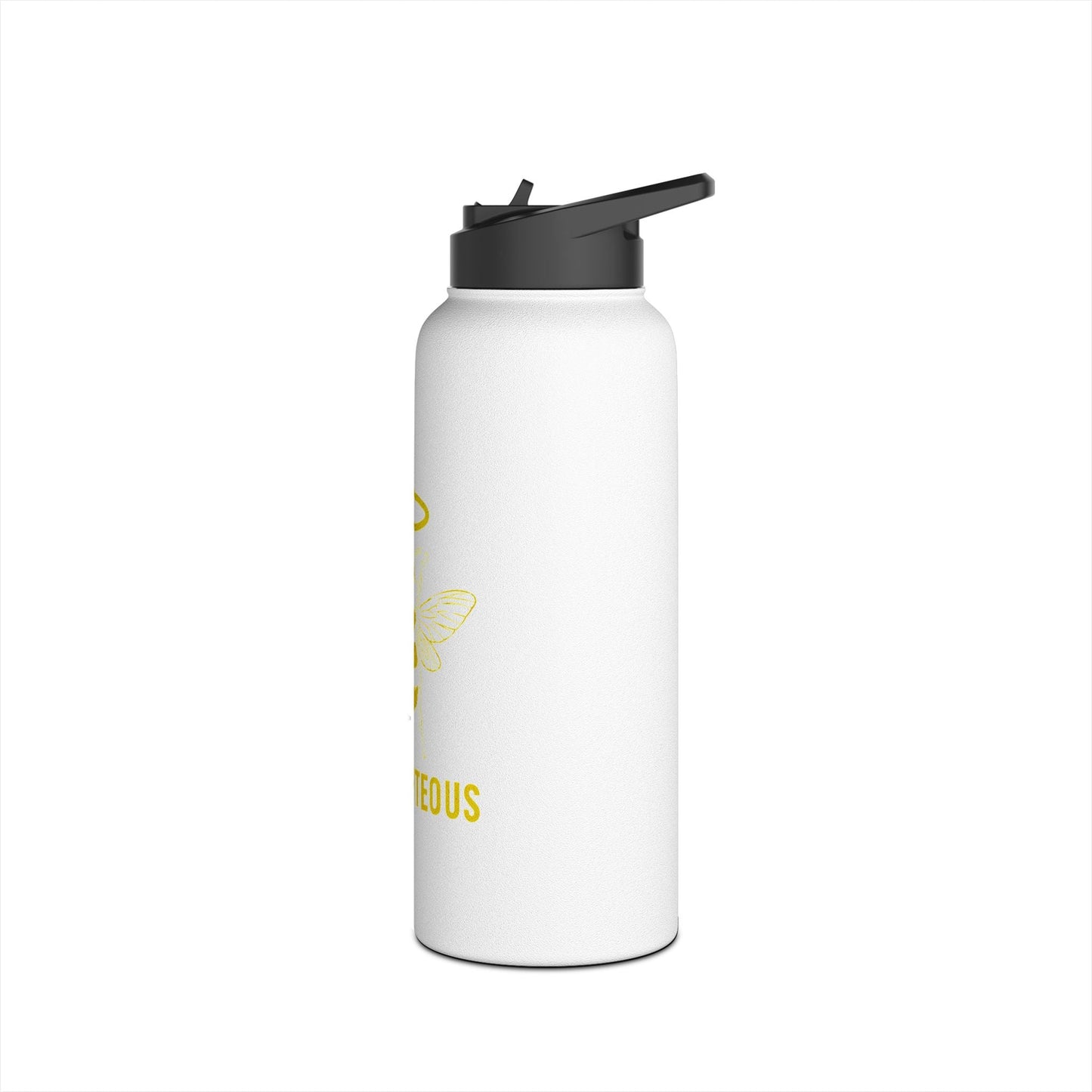 Bee Righteous Stainless Steel Water Bottle - Motivational Gift, Eco - Friendly Drinkware, Hiking Gear, Gym Bottle, Bee Lover Gift - Jack Righteous
