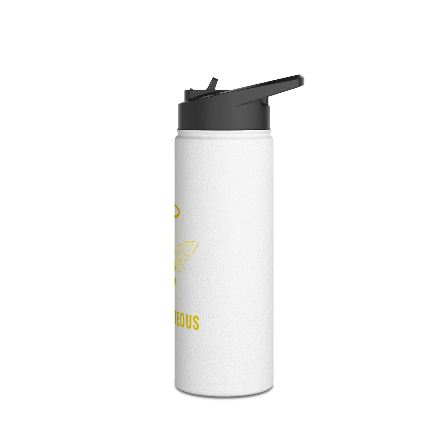 Bee Righteous Stainless Steel Water Bottle - Motivational Gift, Eco - Friendly Drinkware, Hiking Gear, Gym Bottle, Bee Lover Gift - Jack Righteous