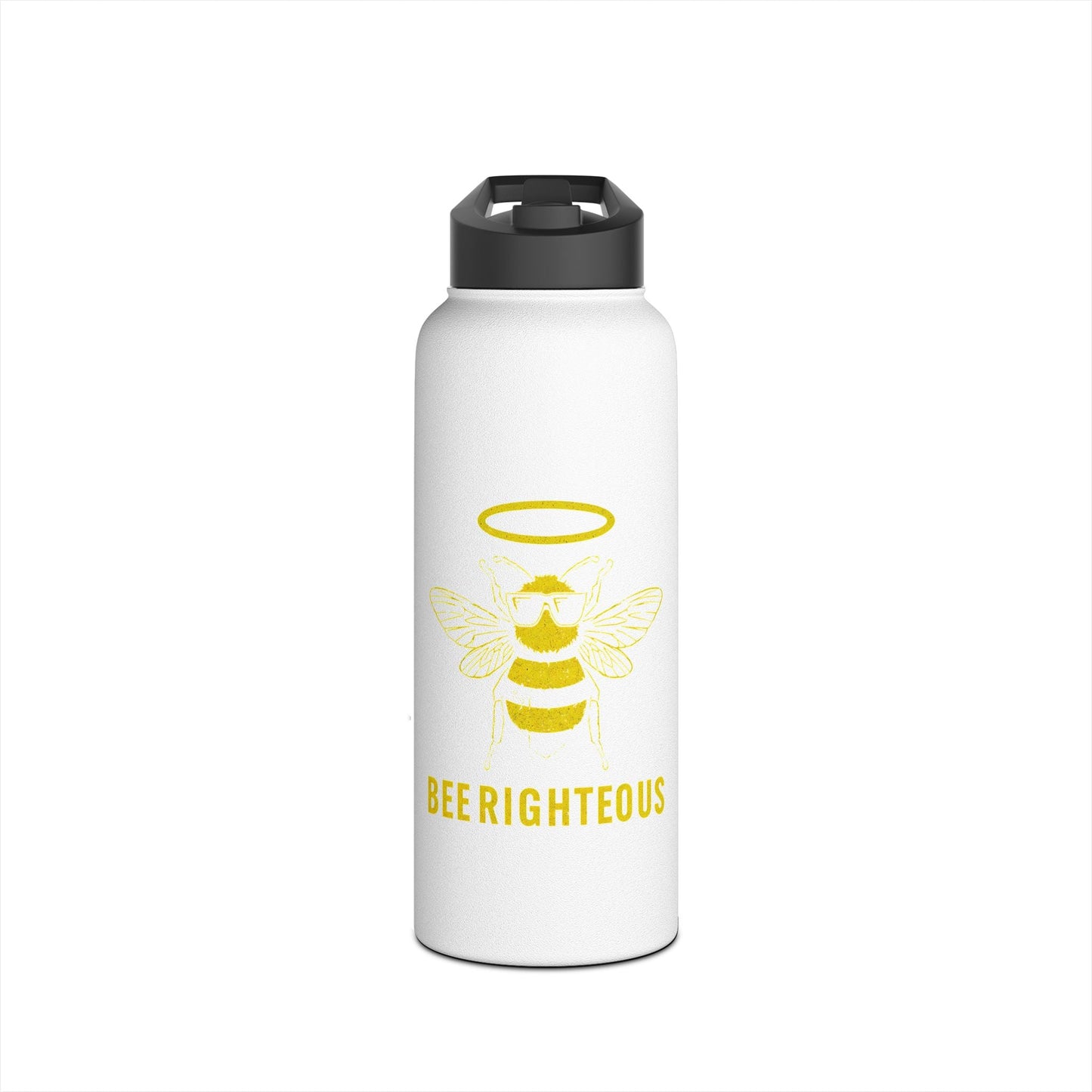 Bee Righteous Stainless Steel Water Bottle - Motivational Gift, Eco - Friendly Drinkware, Hiking Gear, Gym Bottle, Bee Lover Gift - Jack Righteous