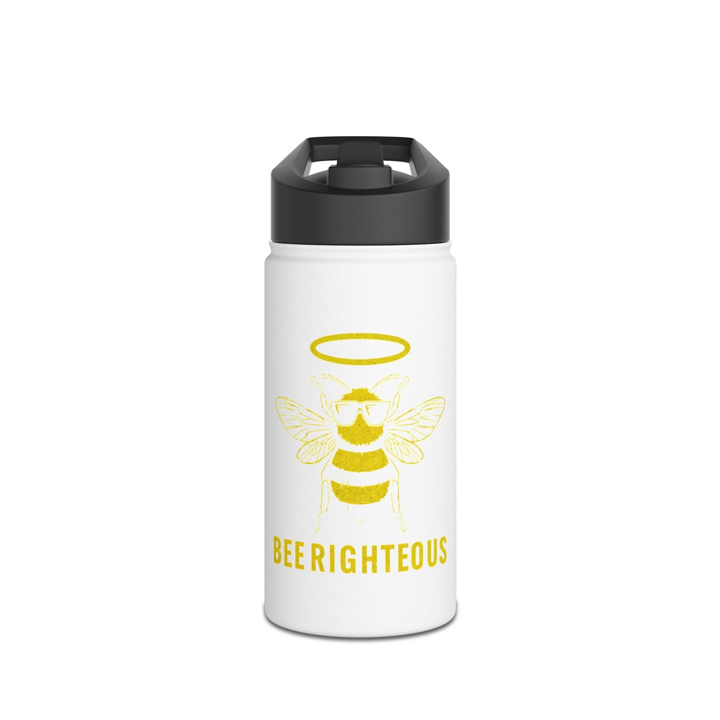 Bee Righteous Stainless Steel Water Bottle - Motivational Gift, Eco - Friendly Drinkware, Hiking Gear, Gym Bottle, Bee Lover Gift - Jack Righteous