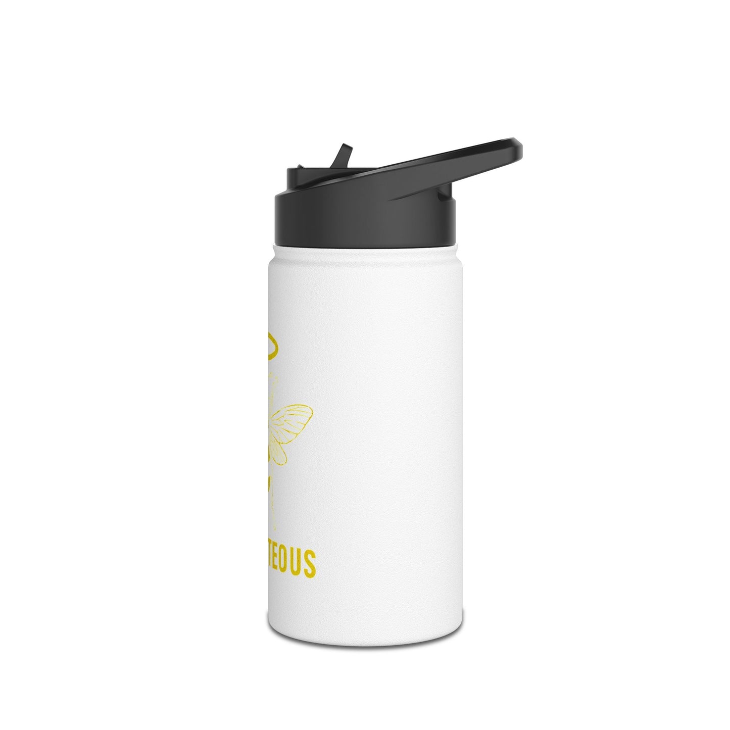 Bee Righteous Stainless Steel Water Bottle - Motivational Gift, Eco - Friendly Drinkware, Hiking Gear, Gym Bottle, Bee Lover Gift - Jack Righteous