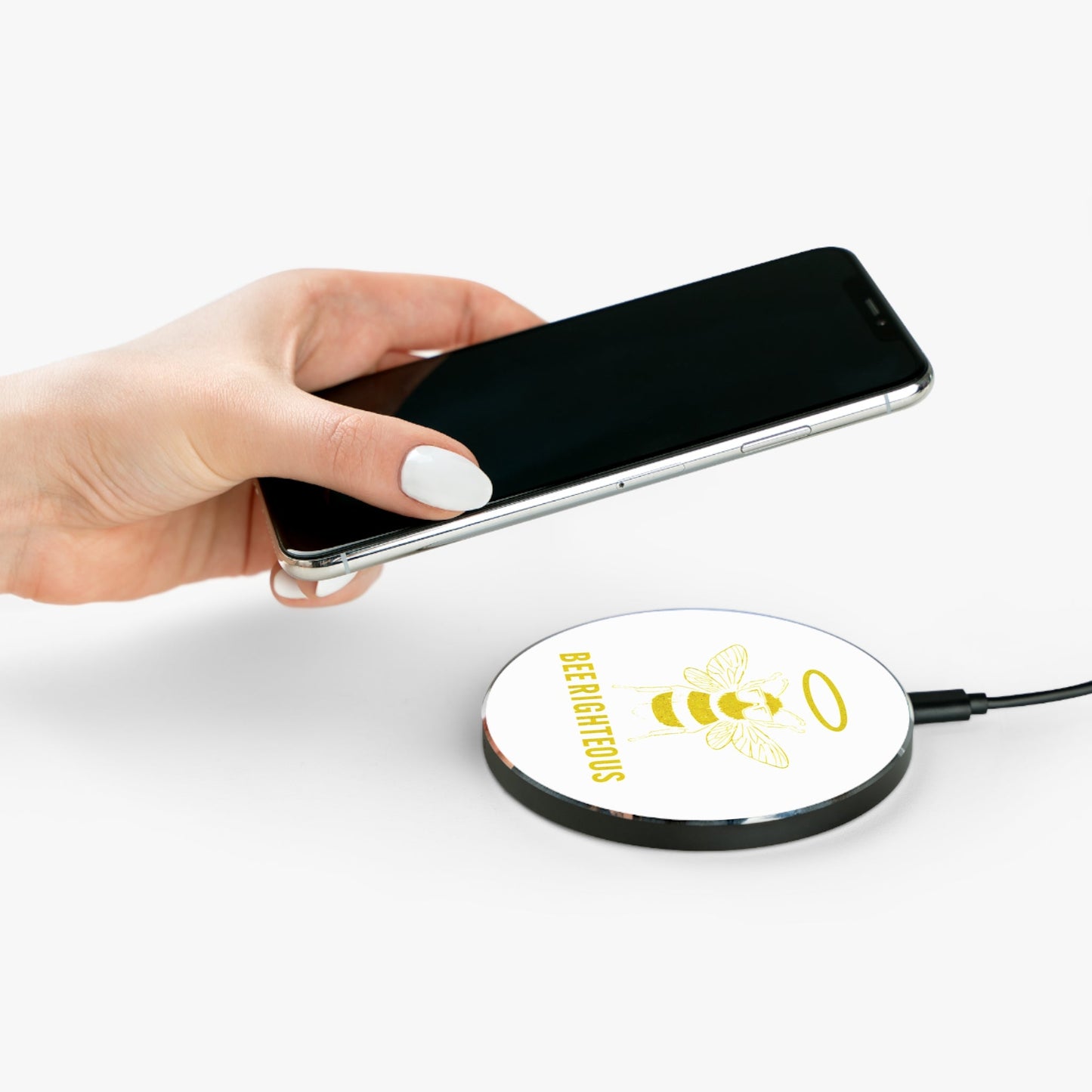Bee Righteous Wireless Charger | Bee - Themed Phone Charger, Eco - Friendly Gadget Gift, Cute Desk Accessory, Fast Charging Pad - Jack Righteous