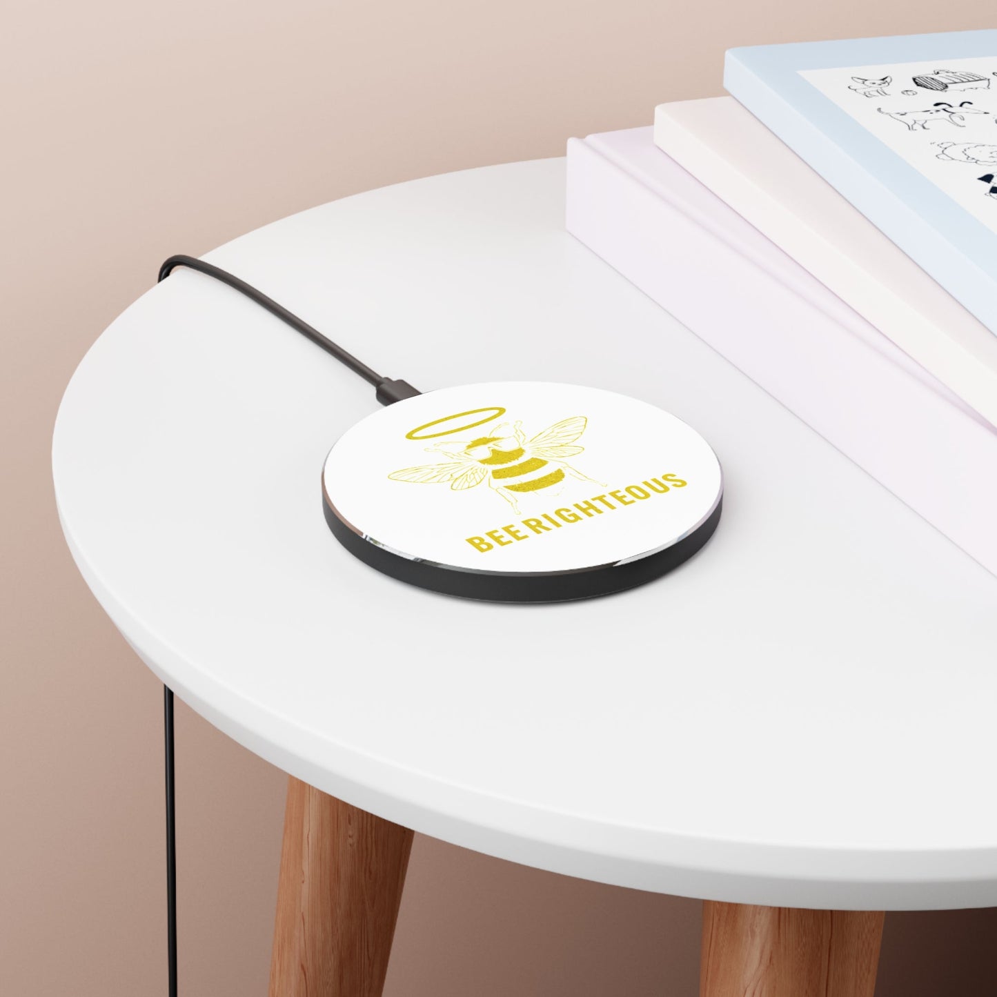 Bee Righteous Wireless Charger | Bee - Themed Phone Charger, Eco - Friendly Gadget Gift, Cute Desk Accessory, Fast Charging Pad - Jack Righteous