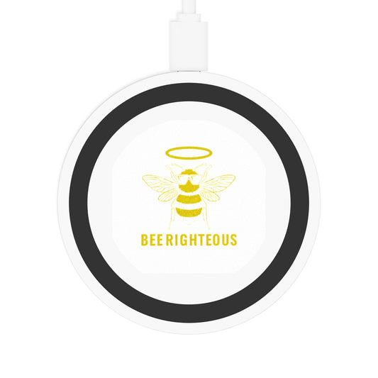 Bee Righteous Wireless Charging Pad - Cute Bee Design, Eco - Friendly Tech Gift, Perfect for Home & Office, Unique Gift for Bee Lovers - Jack Righteous