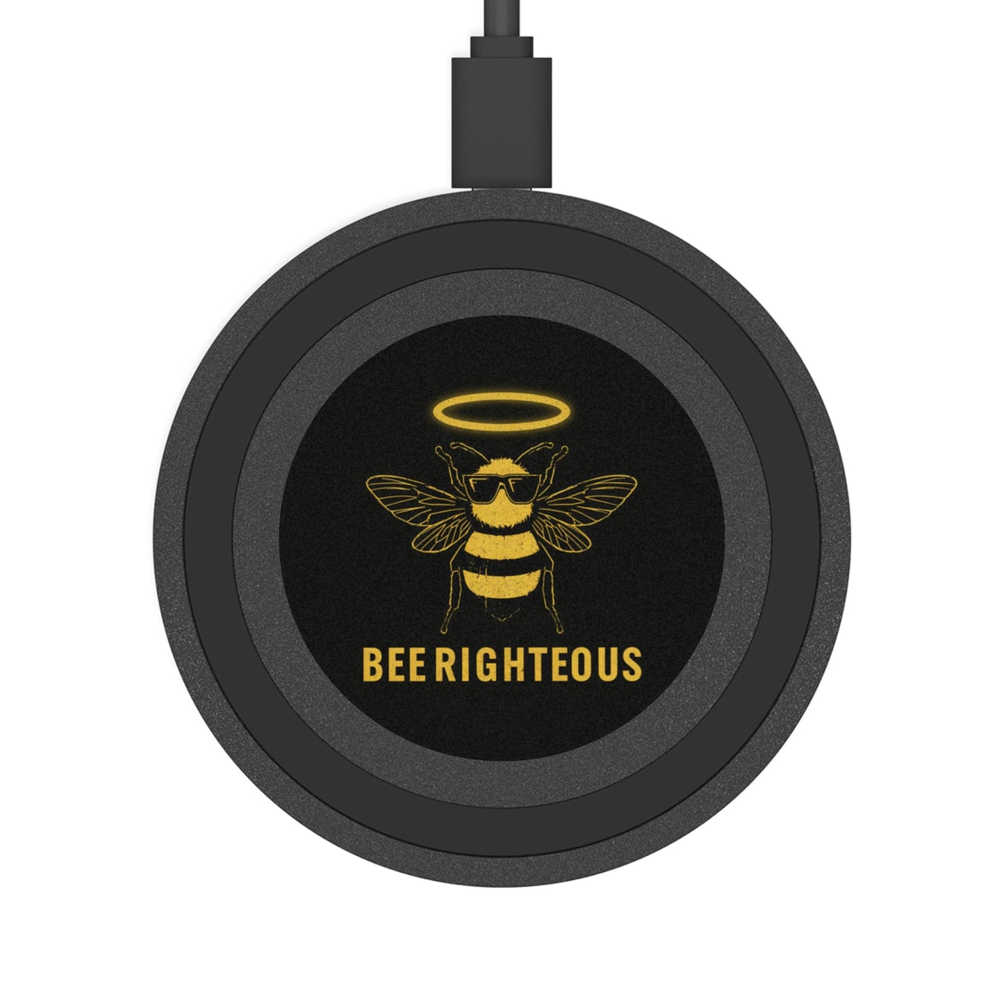 Bee Righteous Wireless Charging Pad - Cute Bee Design, Eco - Friendly Tech Gift, Perfect for Home & Office, Unique Gift for Bee Lovers - Jack Righteous