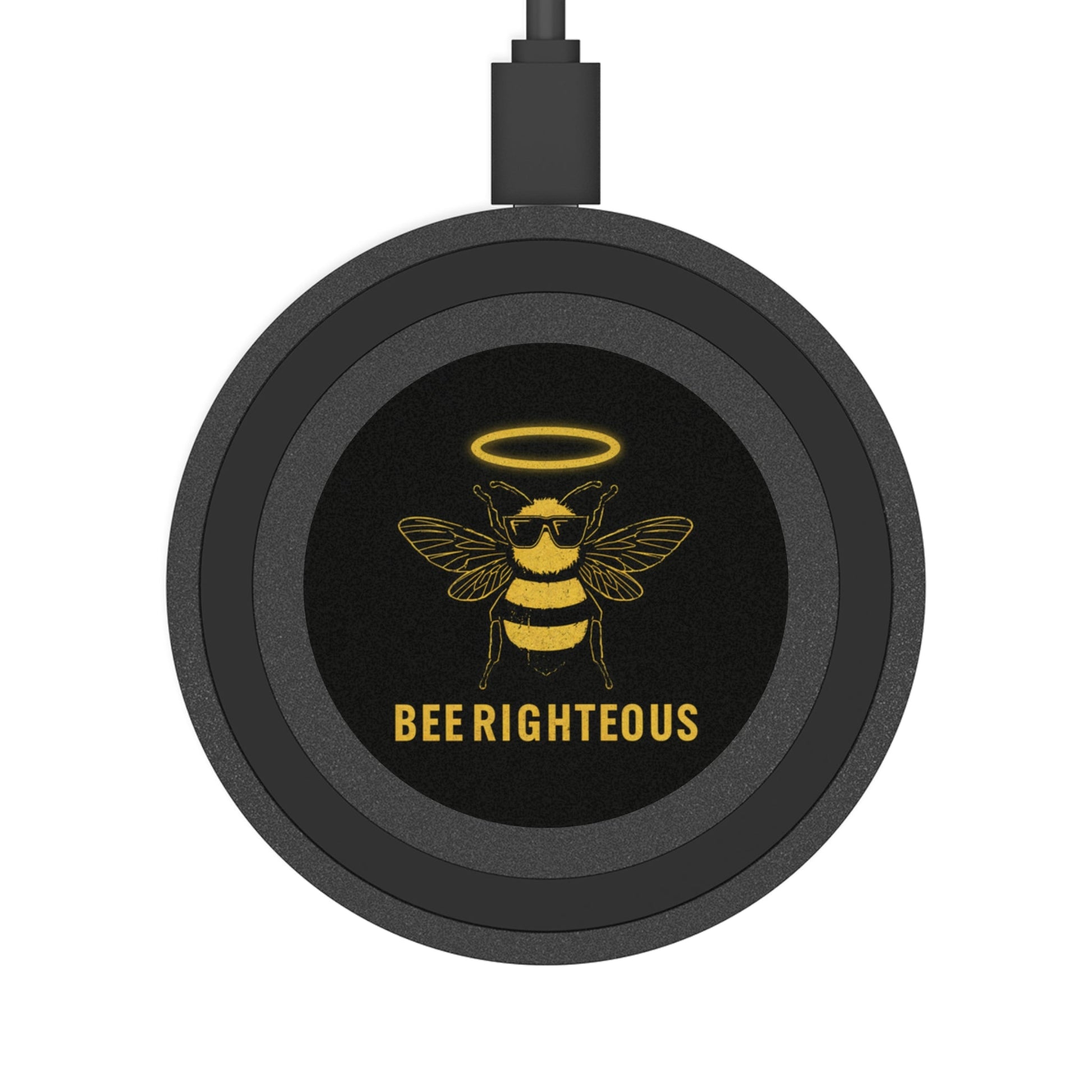 Bee Righteous Wireless Charging Pad - Cute Bee Design, Eco - Friendly Tech Gift, Perfect for Home & Office, Unique Gift for Bee Lovers - Jack Righteous