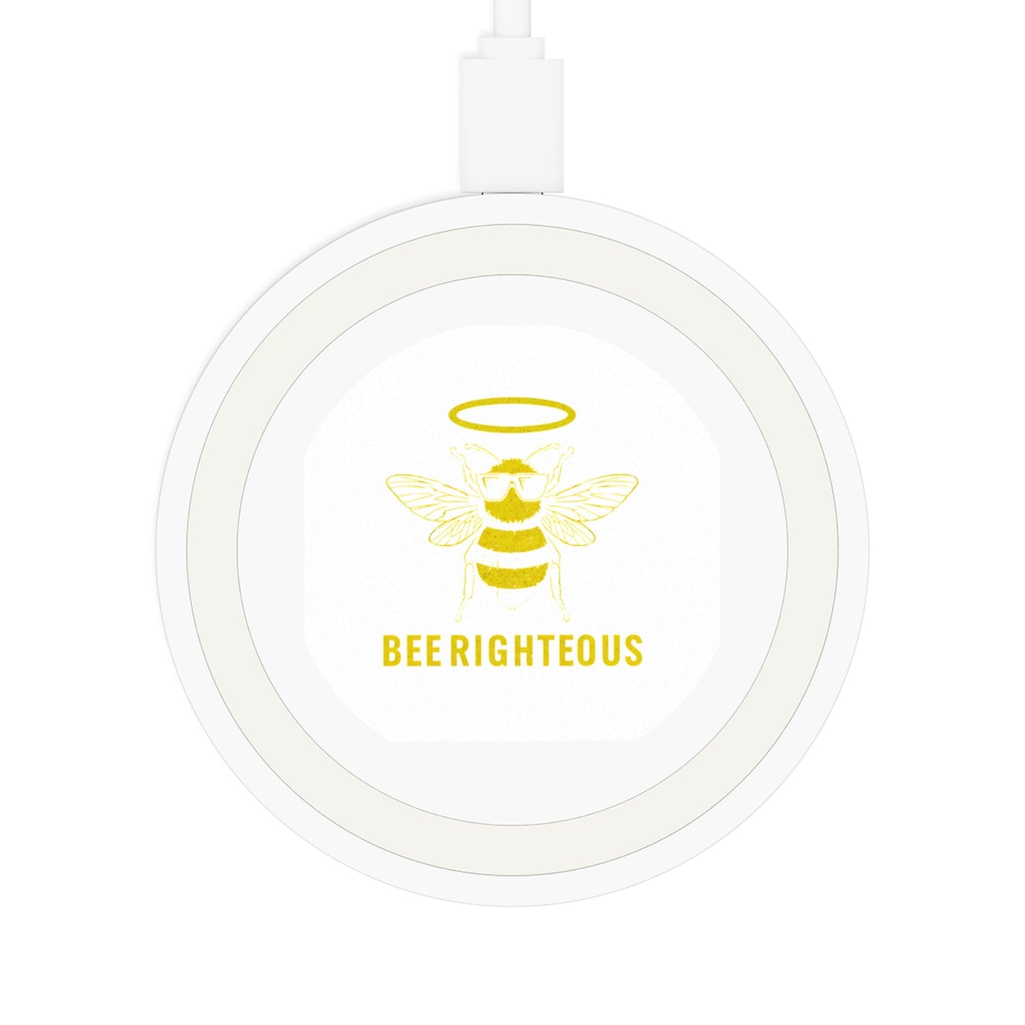 Bee Righteous Wireless Charging Pad - Cute Bee Design, Eco - Friendly Tech Gift, Perfect for Home & Office, Unique Gift for Bee Lovers - Jack Righteous