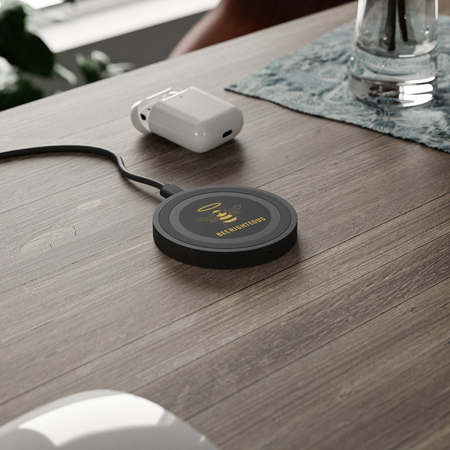Bee Righteous Wireless Charging Pad - Cute Bee Design, Eco - Friendly Tech Gift, Perfect for Home & Office, Unique Gift for Bee Lovers - Jack Righteous