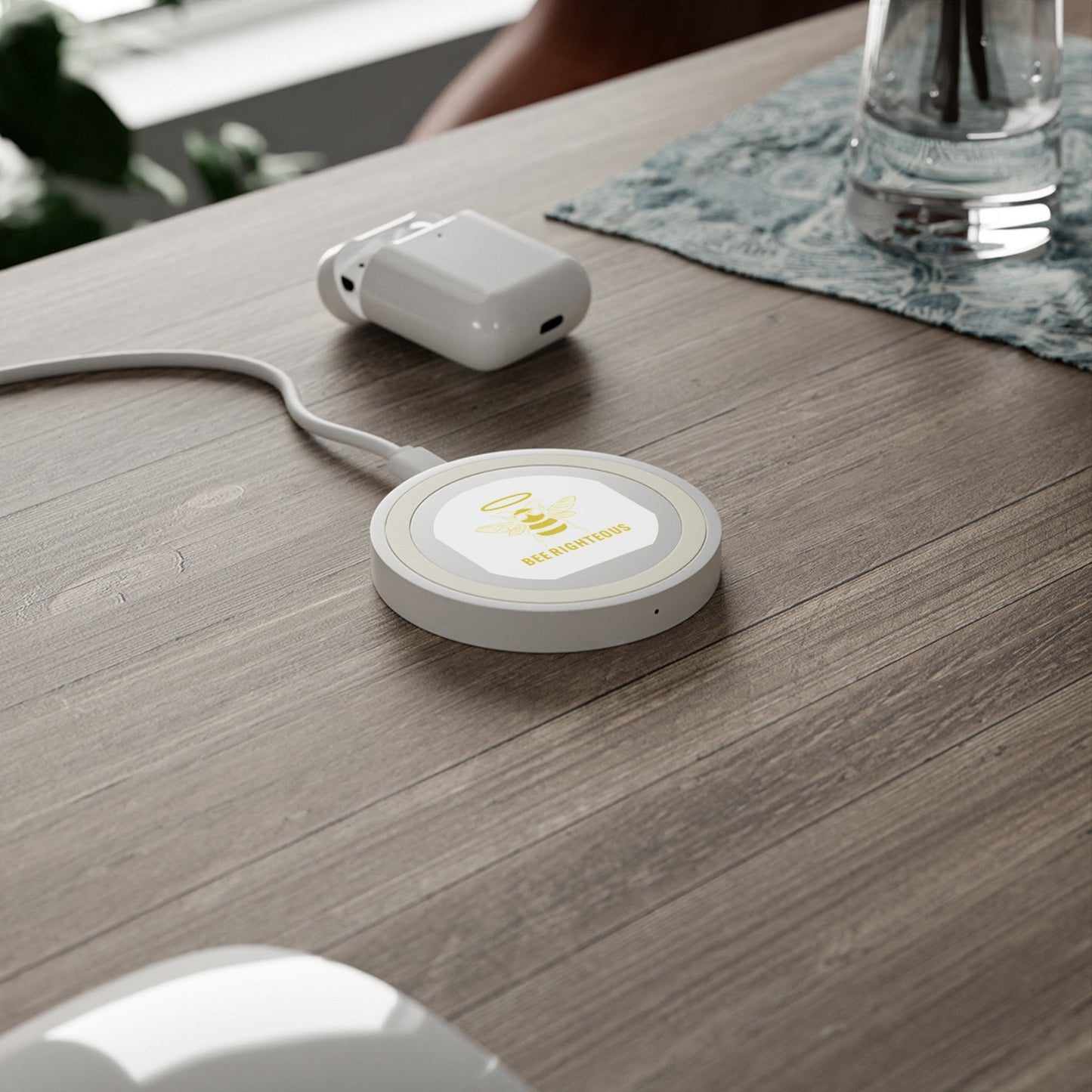 Bee Righteous Wireless Charging Pad - Cute Bee Design, Eco - Friendly Tech Gift, Perfect for Home & Office, Unique Gift for Bee Lovers - Jack Righteous