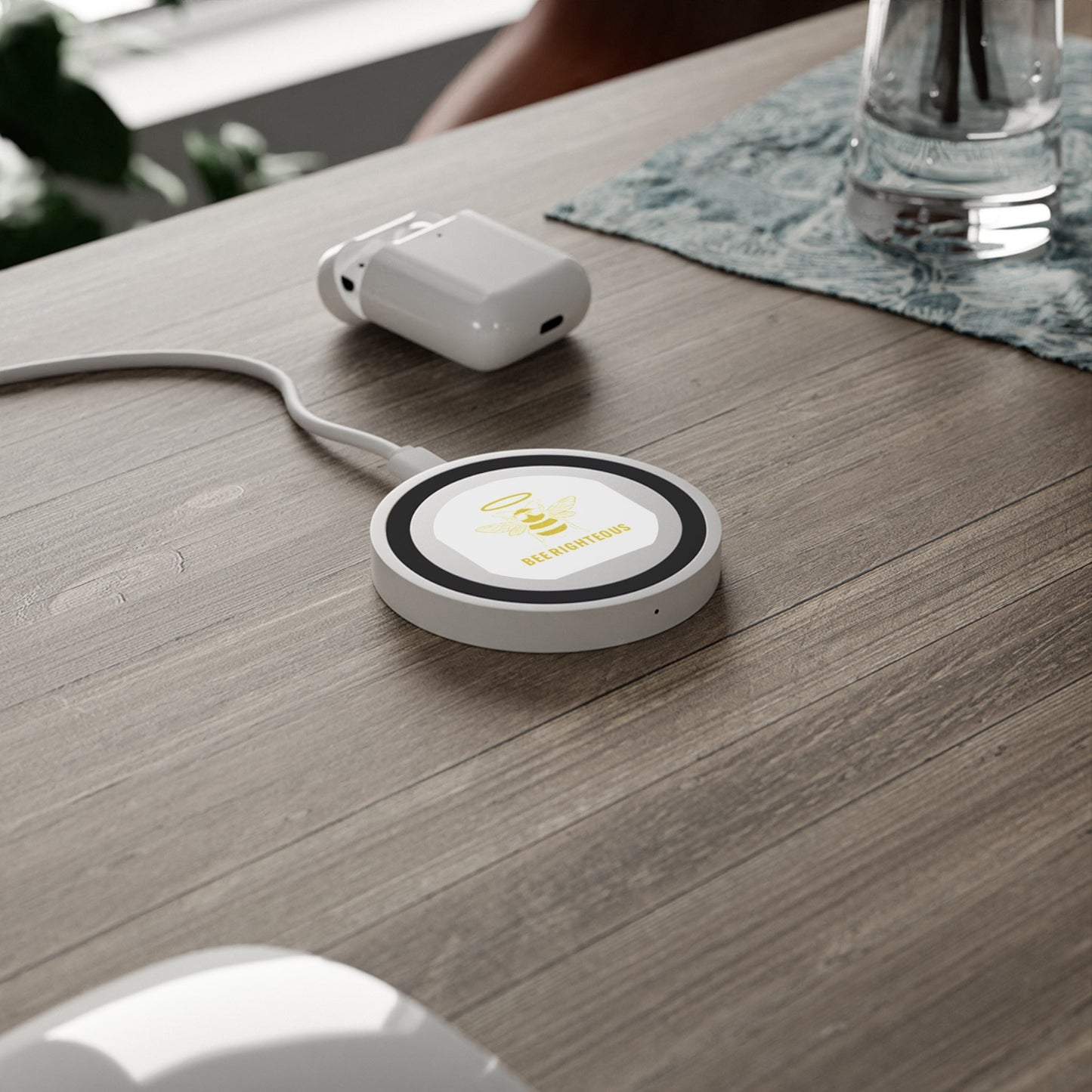 Bee Righteous Wireless Charging Pad - Cute Bee Design, Eco - Friendly Tech Gift, Perfect for Home & Office, Unique Gift for Bee Lovers - Jack Righteous