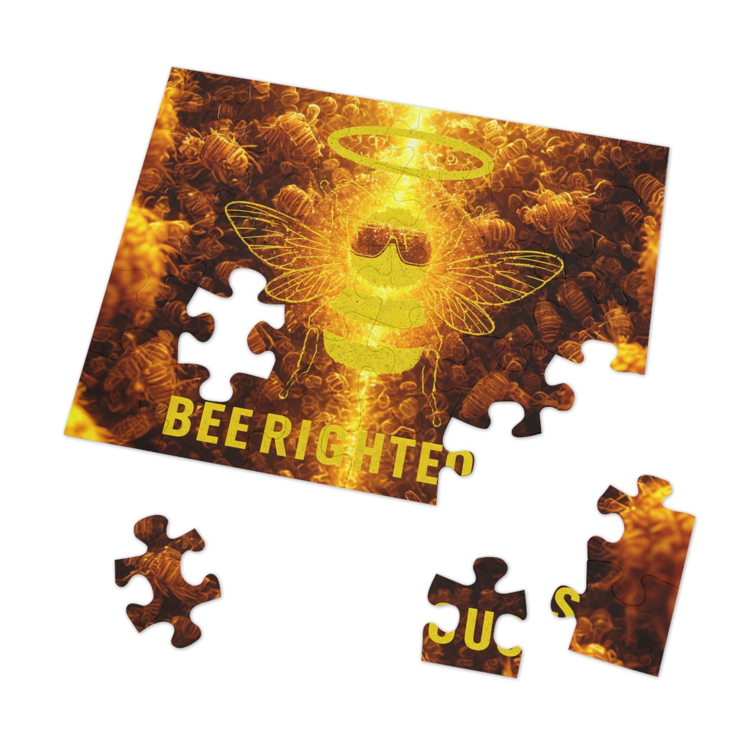 Bee - themed Jigsaw Puzzle with Tin - Fun Gift for Puzzle Lovers, Family Activity, Unique Home Décor, Games Night, BEE - RIGHTEOUS Design - Jack Righteous