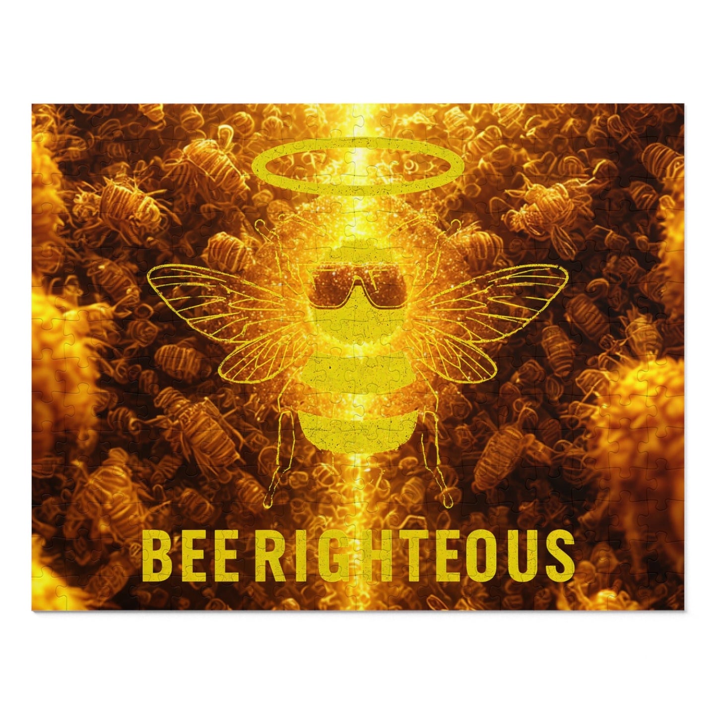 Bee - themed Jigsaw Puzzle with Tin - Fun Gift for Puzzle Lovers, Family Activity, Unique Home Décor, Games Night, BEE - RIGHTEOUS Design - Jack Righteous