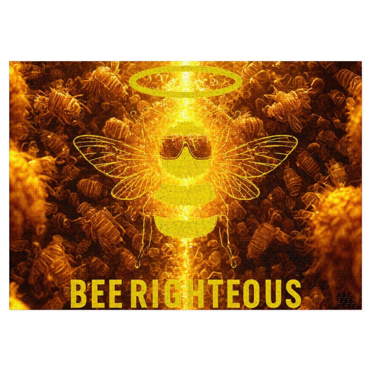 Bee - themed Jigsaw Puzzle with Tin - Fun Gift for Puzzle Lovers, Family Activity, Unique Home Décor, Games Night, BEE - RIGHTEOUS Design - Jack Righteous
