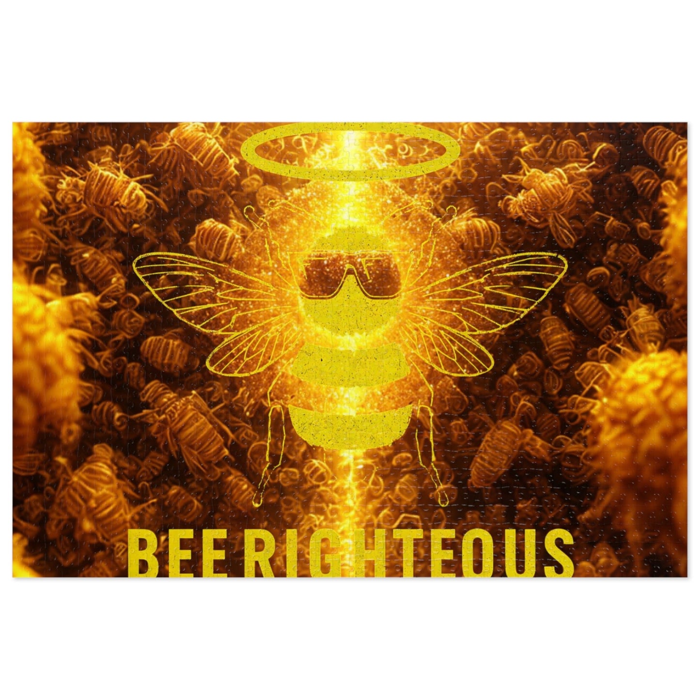 Bee - themed Jigsaw Puzzle with Tin - Fun Gift for Puzzle Lovers, Family Activity, Unique Home Décor, Games Night, BEE - RIGHTEOUS Design - Jack Righteous