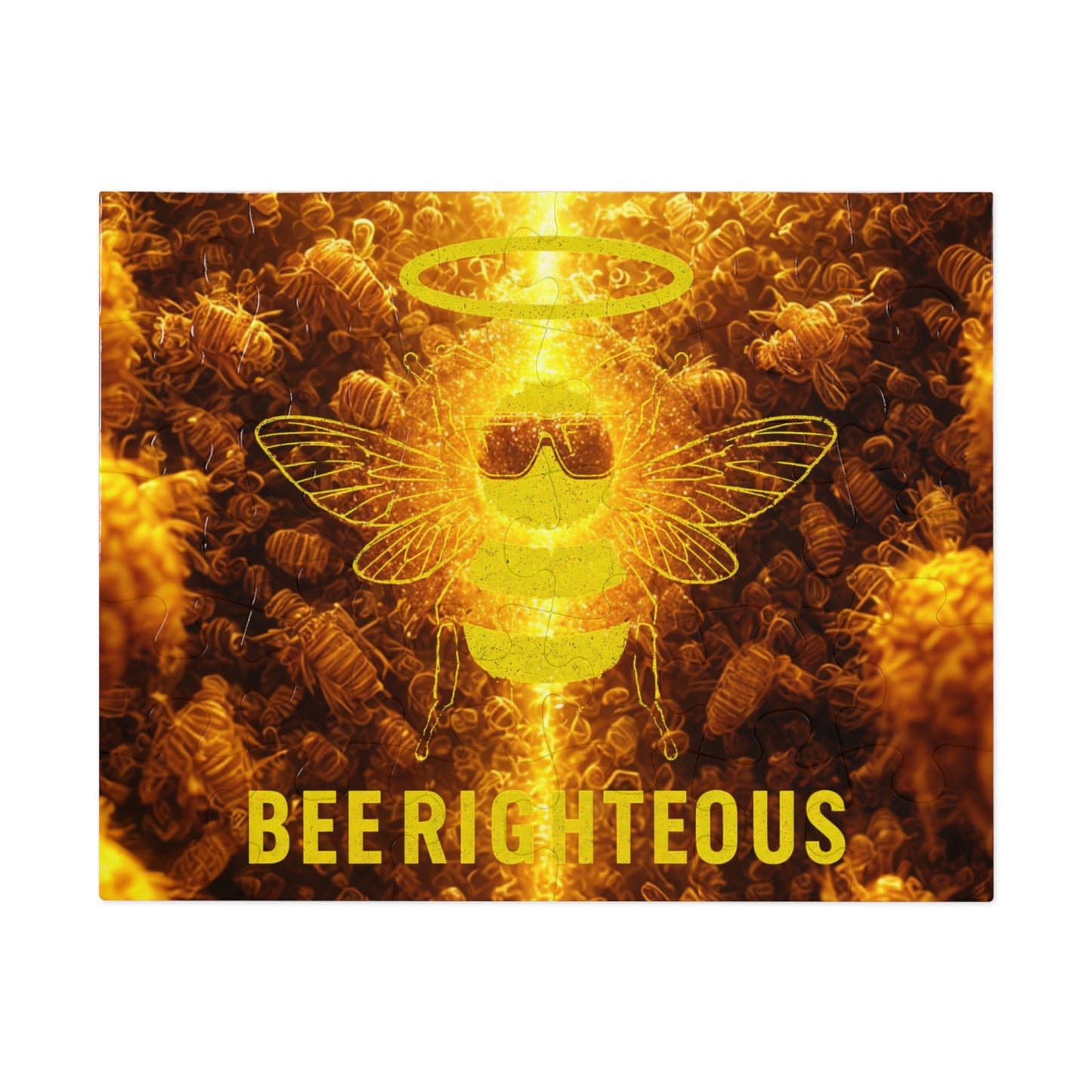 Bee - themed Jigsaw Puzzle with Tin - Fun Gift for Puzzle Lovers, Family Activity, Unique Home Décor, Games Night, BEE - RIGHTEOUS Design - Jack Righteous