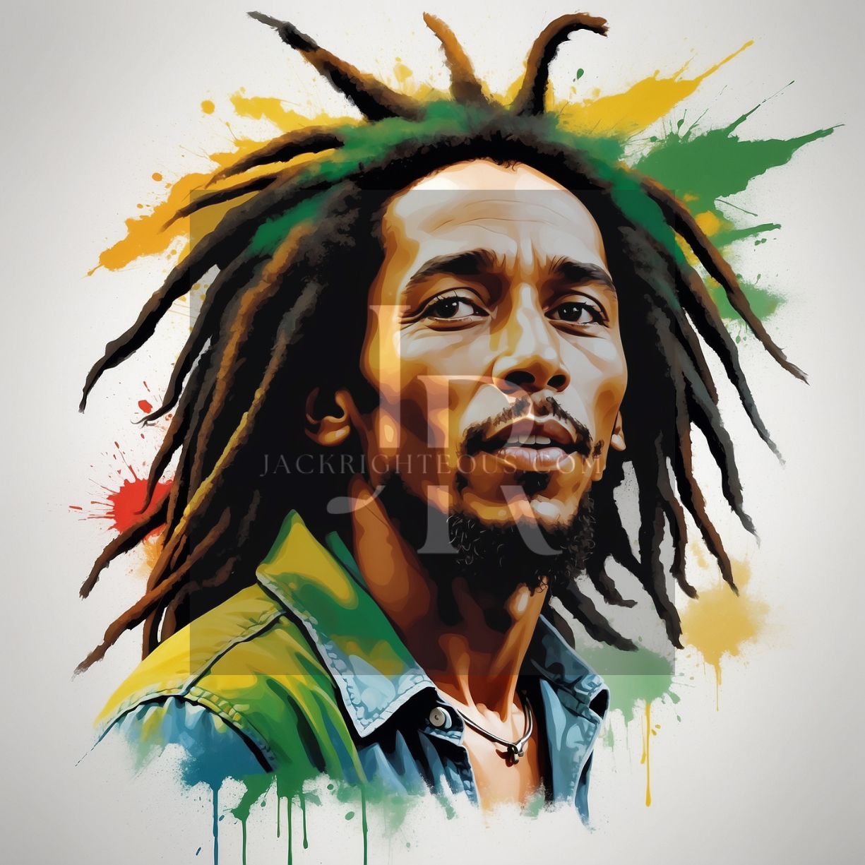 Bob Marley Portrait Series: Iconic Reggae Legend Digital Art Downloads - Jack Righteous