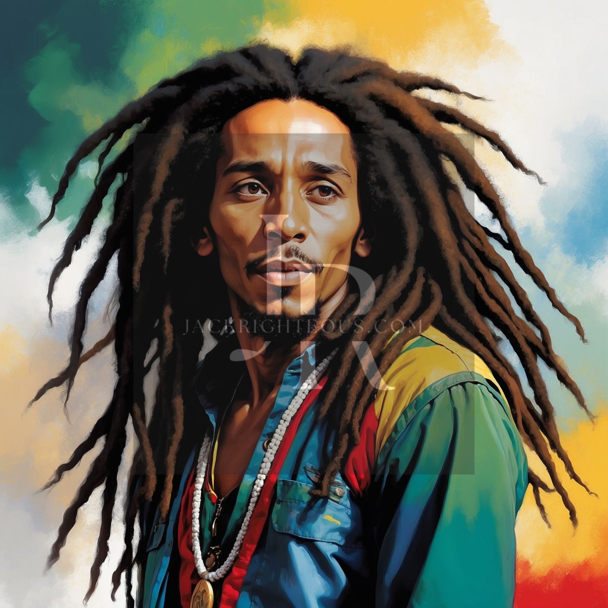 Bob Marley Portrait Series: Iconic Reggae Legend Digital Art Downloads - Jack Righteous