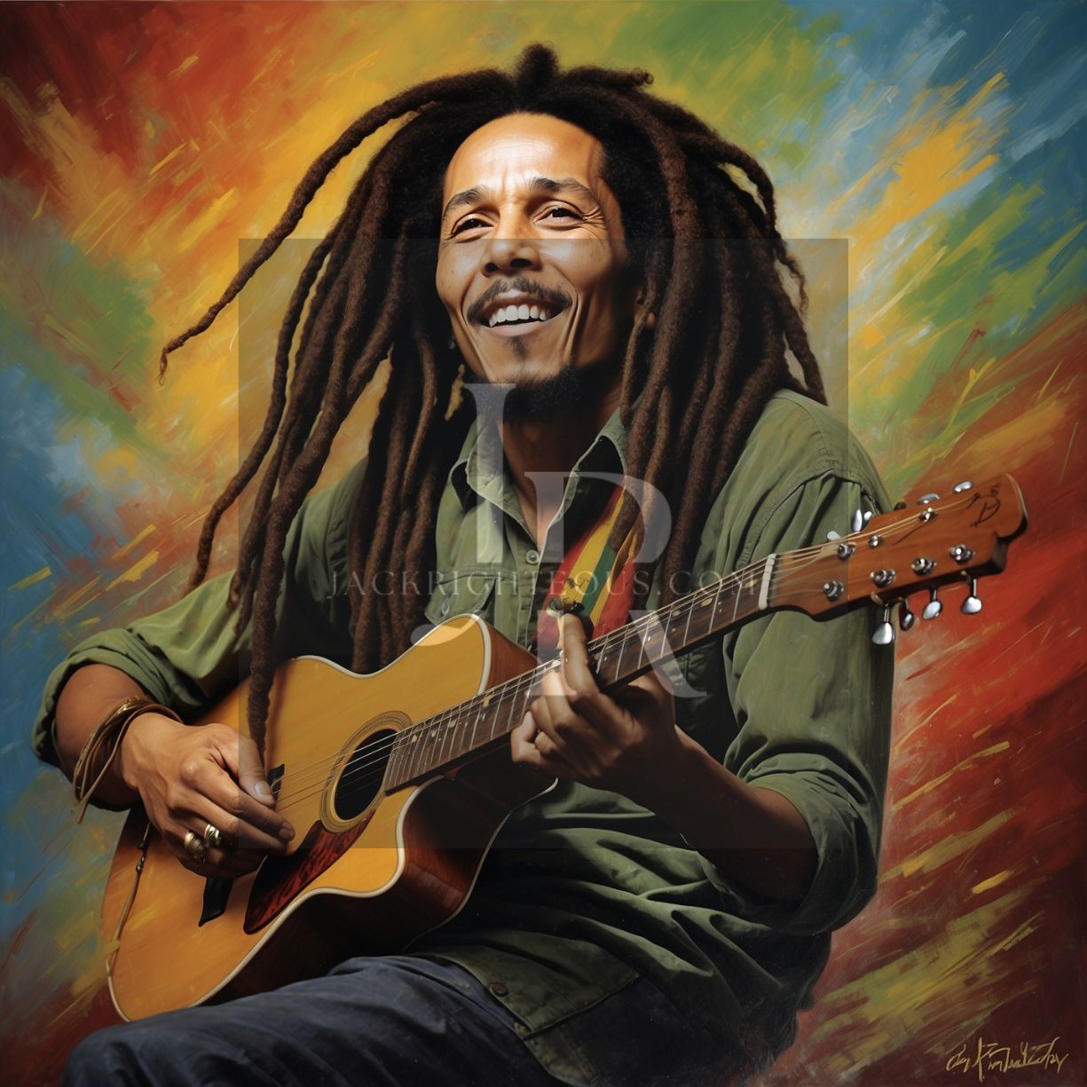 Bob Marley Portrait Series: Iconic Reggae Legend Digital Art Downloads - Jack Righteous