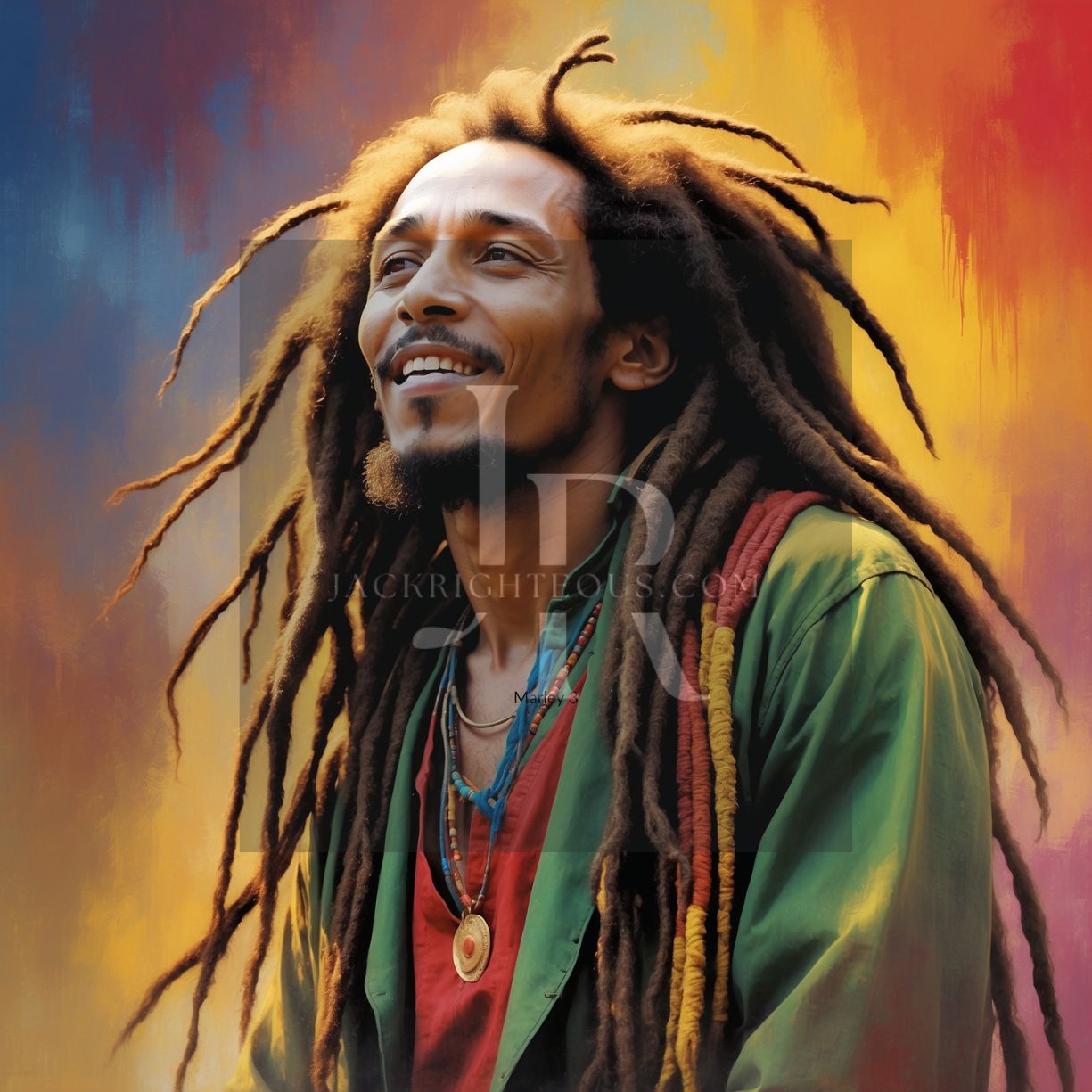 Bob Marley Portrait Series: Iconic Reggae Legend Digital Art Downloads - Jack Righteous