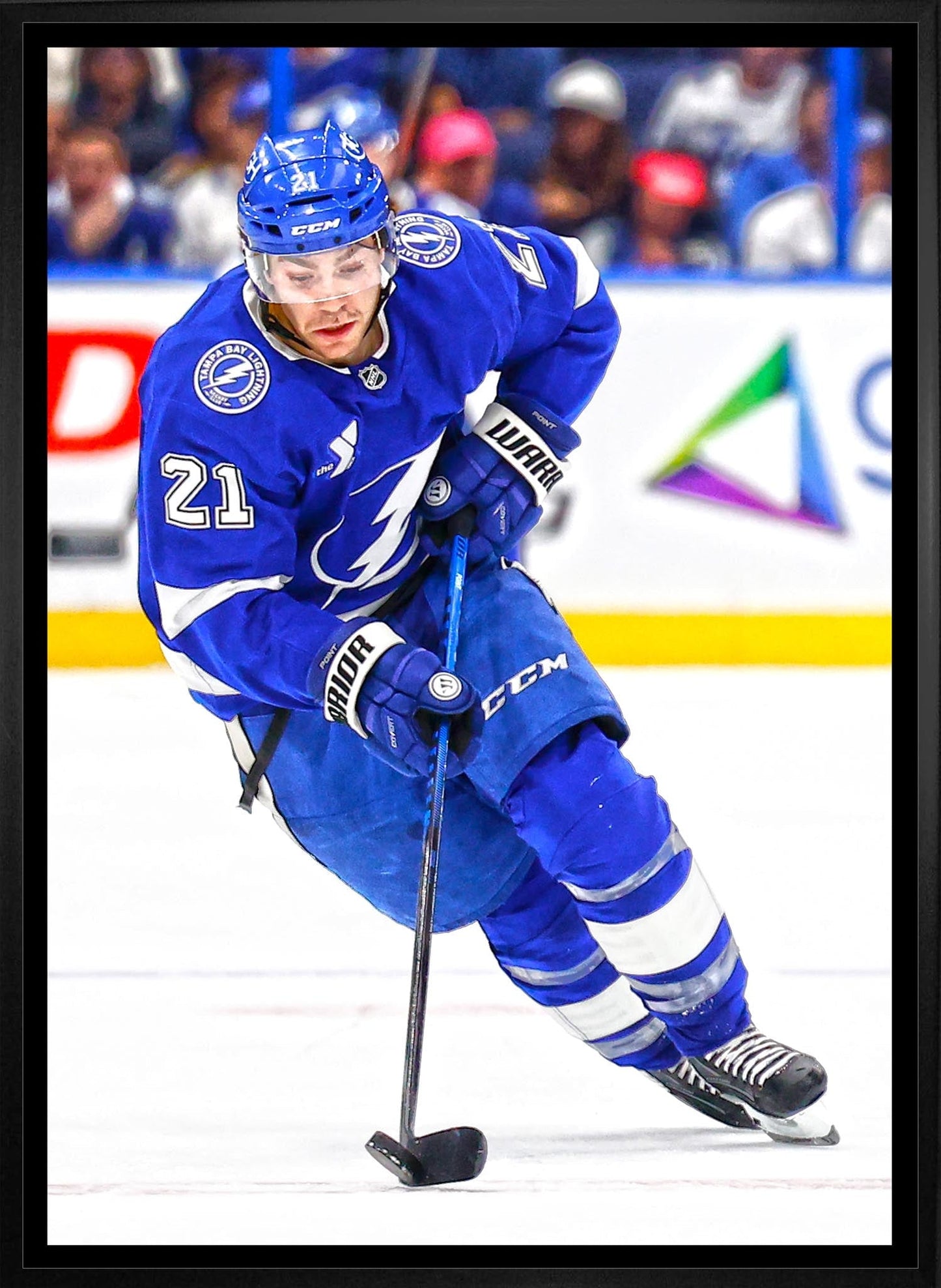 Brayden Point 20x29 Framed Canvas Tampa Bay Lightning - Jack Righteous