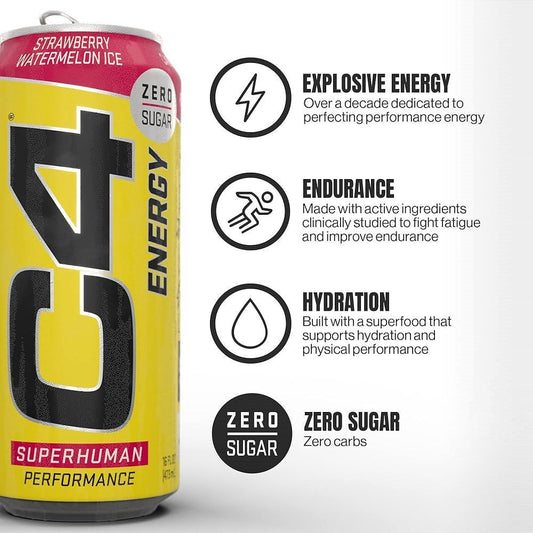 C4 Strawberry Watermelon Ice Energy Drink 473ML