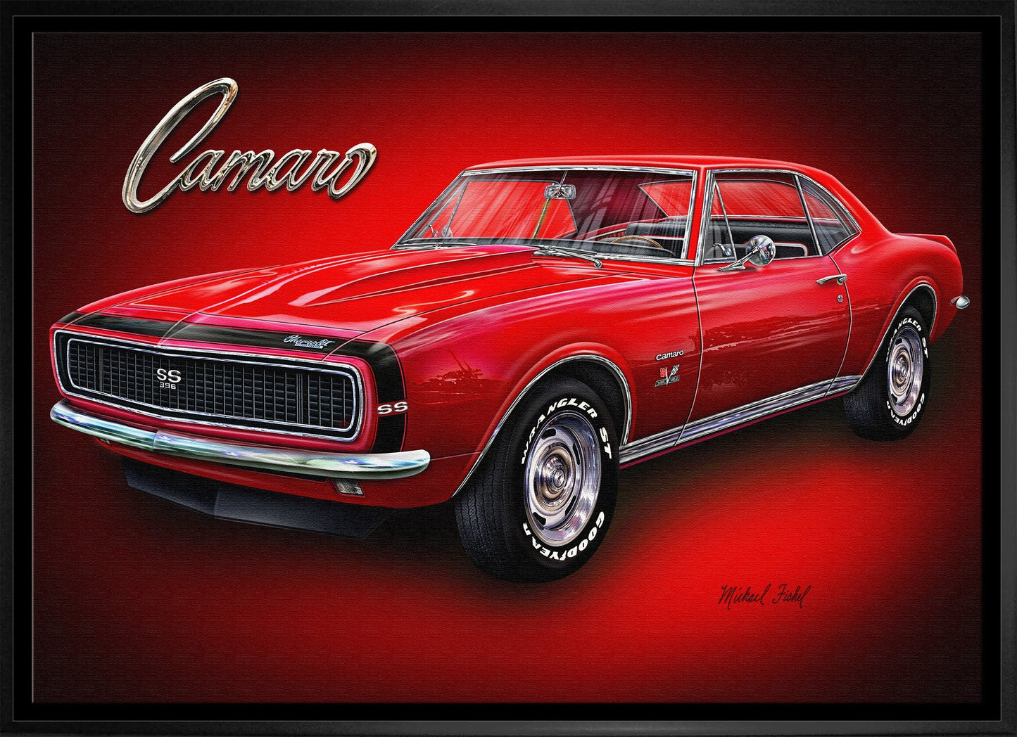 Camaro 20x29 Framed Canvas by Michael Fishel - Jack Righteous