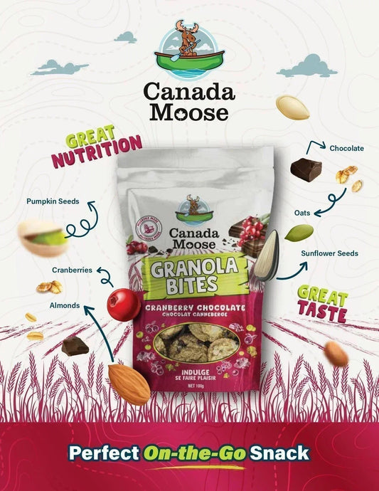 Canada Moose Granola Bites Cranberry Chocolate 100G - Jack Righteous