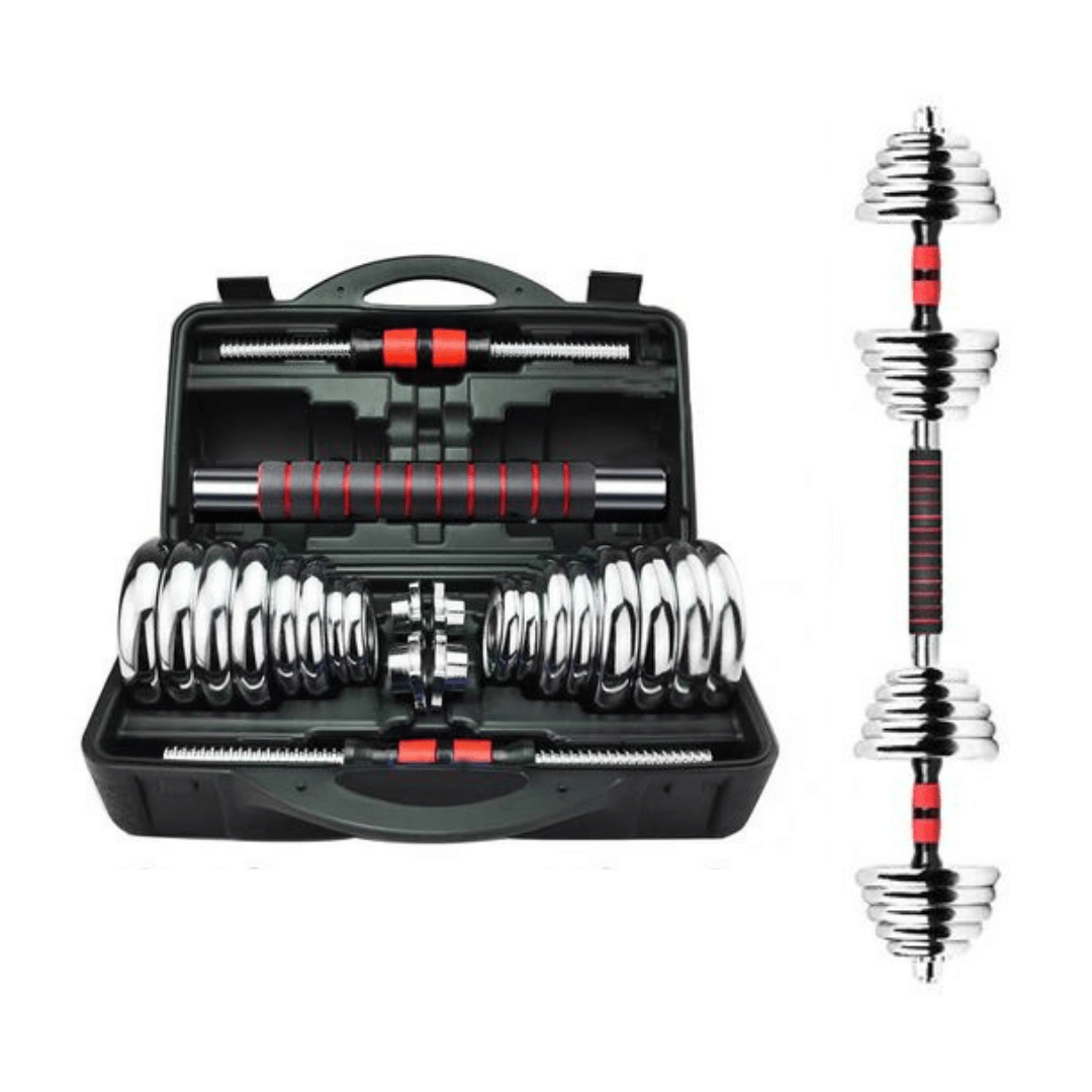 Cast Iron Adjustable Dumbbell Set with Barbell Bar Connector - Jack Righteous